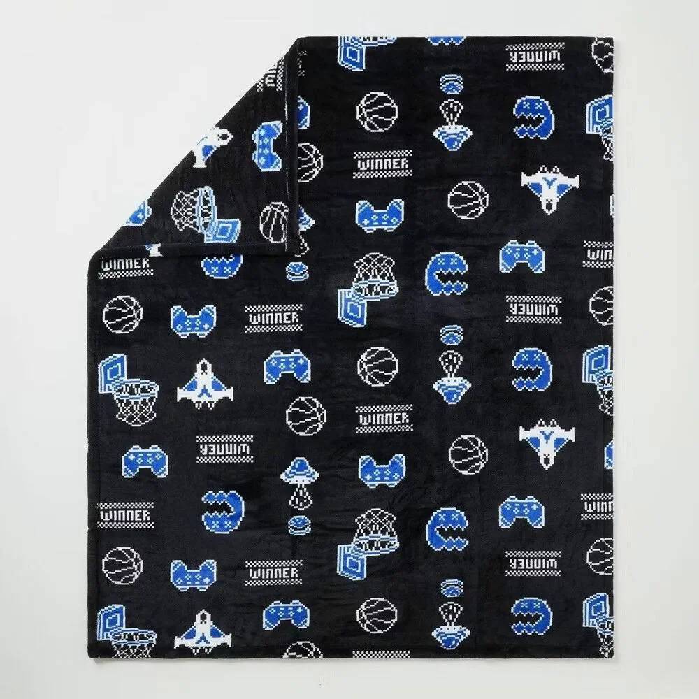 Sportopia Winner Plush Throw Blanket Sports Theme New